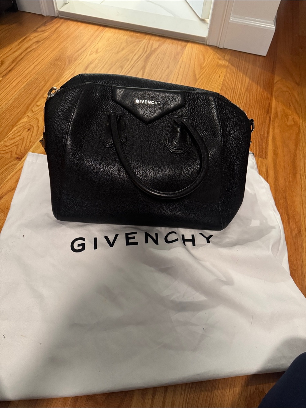 Givenchy Black Pebbled Leather Top-Handle Satchel